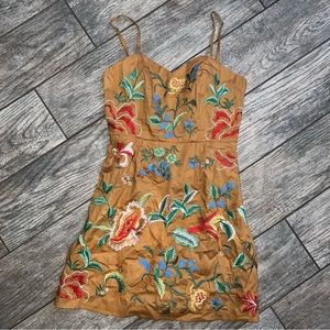 Embroidered Floral Mini Dress